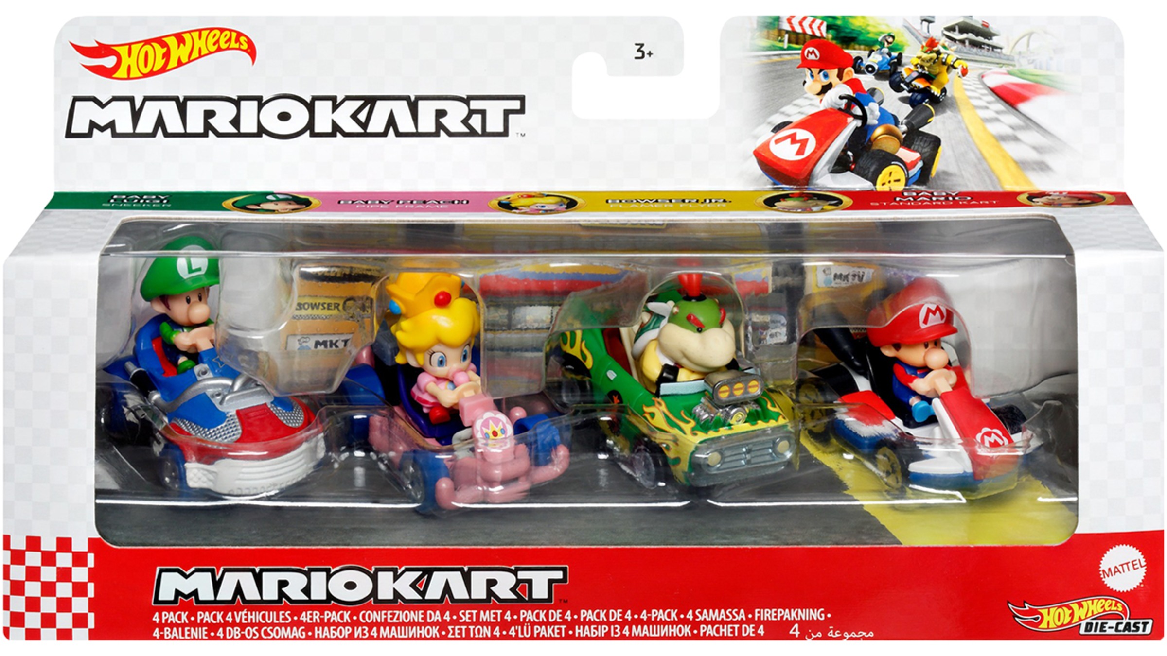 Hot Wheels Mario Kart 4-Pack - Baby Mario